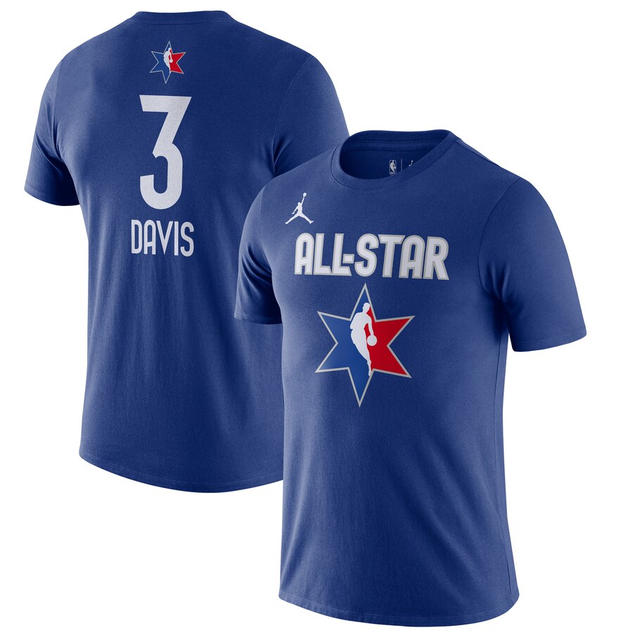 Men Anthony Davis Jordan Brand 2020 NBA AllStar Game Name & Number Player TShirt  Blue